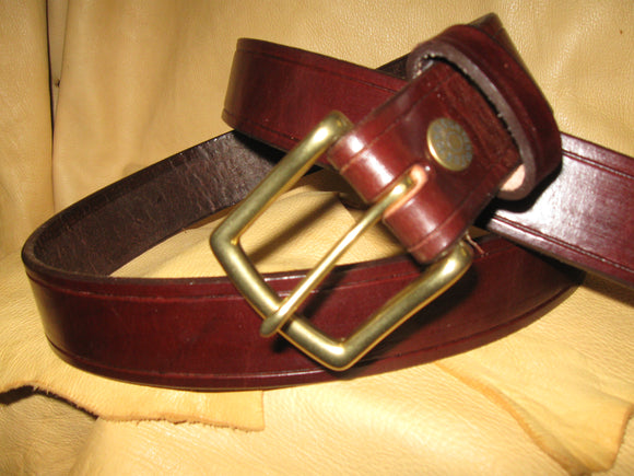 Heavy Harness Scored-Edges Leather Belt - Sur Tan Mfg. Co.