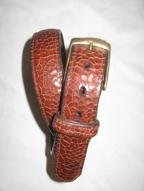 Stone-Embossed, Stitched, Feather-Edged Leather Belt - Sur Tan Mfg. Co.