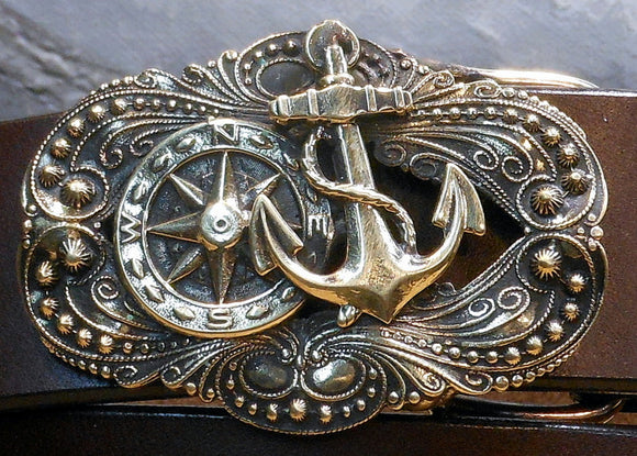 Compass Rose Anchor Buckle - Sur Tan Mfg. Co.