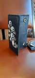Unik Tri-fold Biker's wallet with hand painted skulls and chain