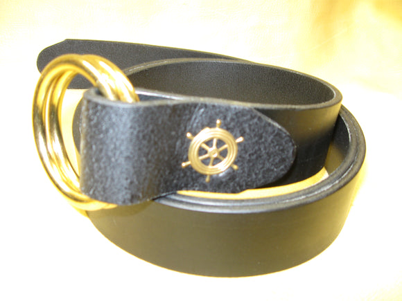 Ship's Wheel Ring Buckle Plain Design Women's Bridle Leather Belt - Sur Tan Mfg. Co.