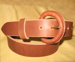 Leather Buckle Plain Design Women's Harness Leather Belt - Sur Tan Mfg. Co.