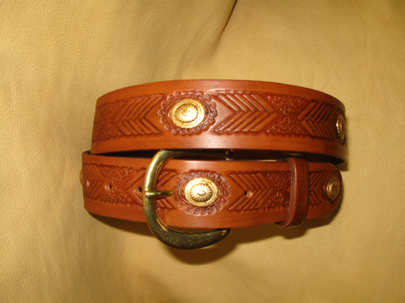 Apache Design Bridle Leather Belt - Sur Tan Mfg. Co.