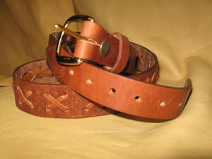 X-Weave, Embossed Harness Leather Belt - Sur Tan Mfg. Co.