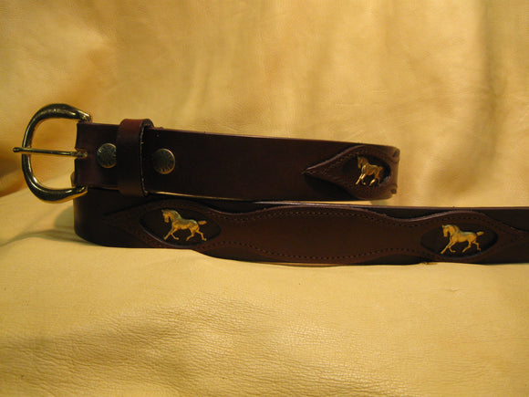 Picture-Framed Overlay Bridle Leather Belt - Sur Tan Mfg. Co.