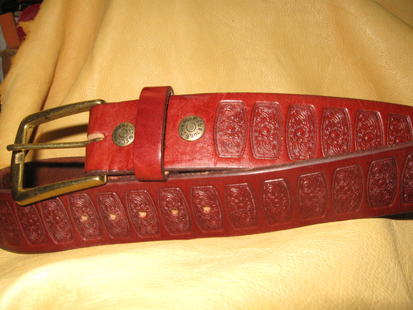 Bridle Leather Embossed Belt - Sur Tan Mfg. Co.