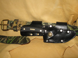 Quick Draw Patented Horizontal Left-Side Cowhide Knife Sheath - Sur Tan Mfg. Co.