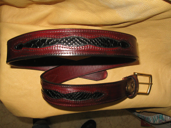 Reptile Print Latigo Leather Belt - Sur Tan Mfg. Co.