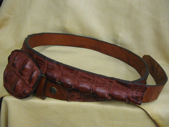 Horned-Back Crocodile Skin Leather Belt - Sur Tan Mfg. Co.