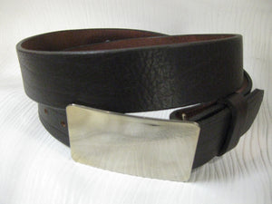 Mellow Buffalo Leather Belt w/Engravible Buckle - Sur Tan Mfg. Co.