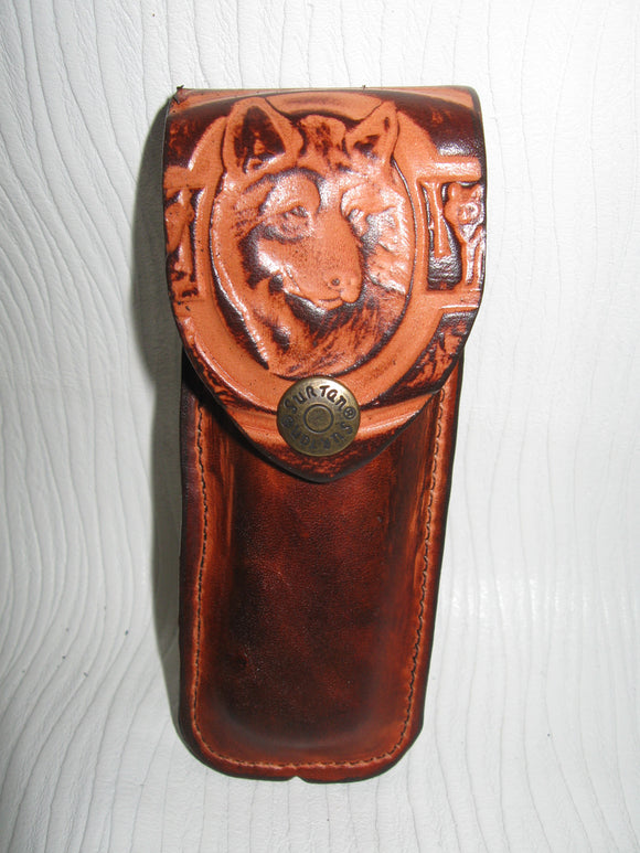 Folding Knife Embossed Cowhide Leather Knife Sheath - Sur Tan Mfg. Co.