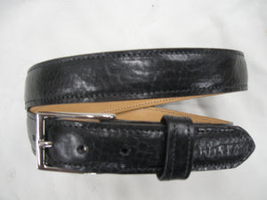 Shrunken High-Gloss Cowhide Stitched, Feather-Edged Leather Belt - Sur Tan Mfg. Co.