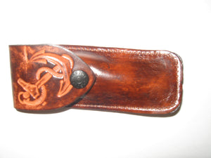 Folding Knife Embossed Cowhide Leather Knife Sheath - Sur Tan Mfg. Co.