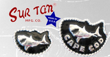 Great White Shark Silver/Black Belt Buckle and Belt by Sur Tan - Sur Tan Mfg. Co.